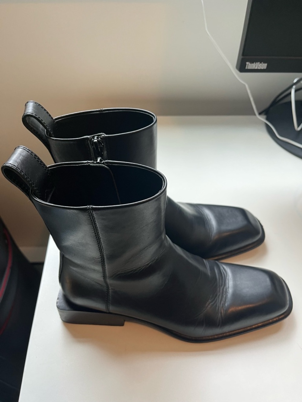 Alexander Wang Black Leather Women's Ankle Boots - Picture 5 of 12